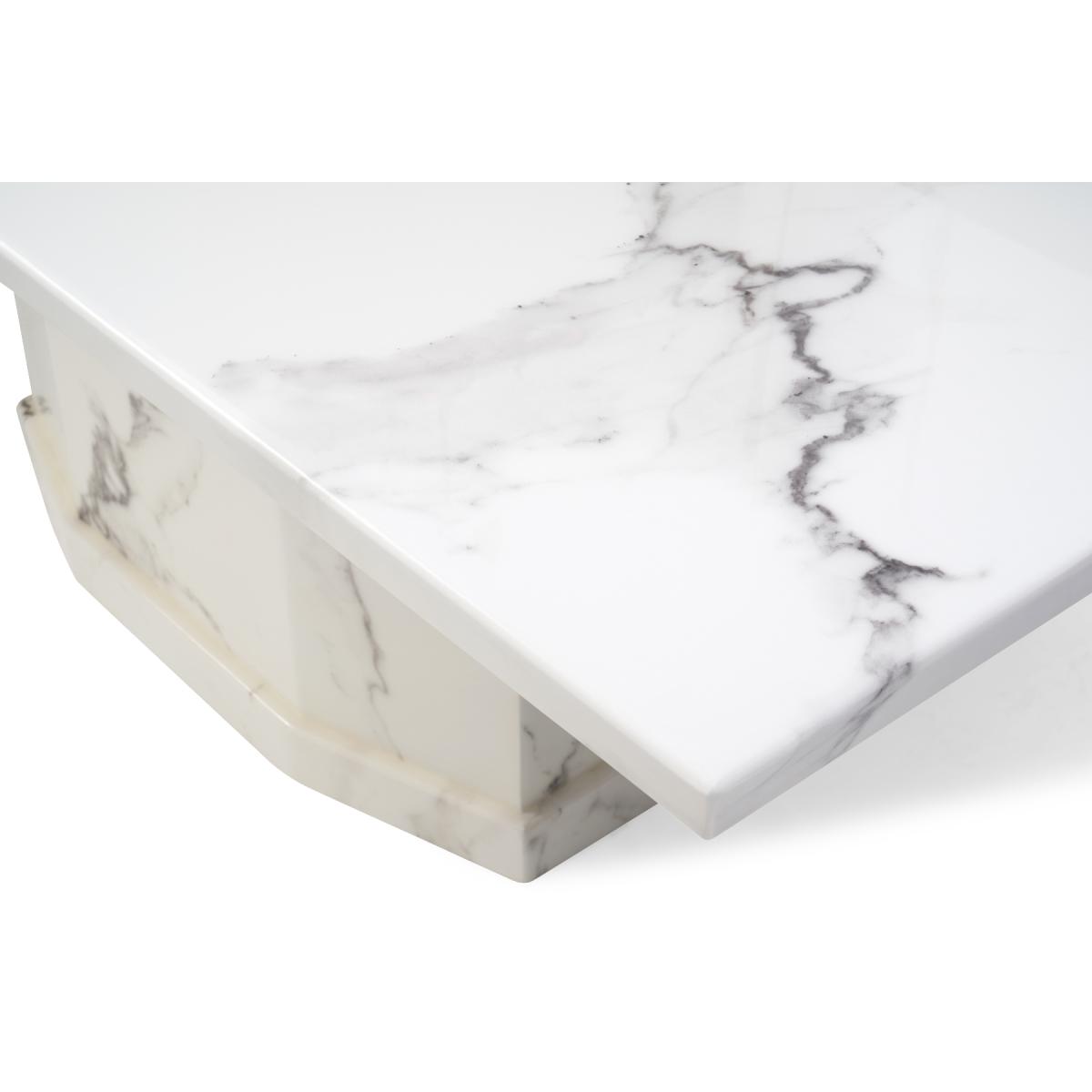 Carvelle 200cm White Pedestal Marble Dining Table With 10 Grey Sophia Chairs – image 7