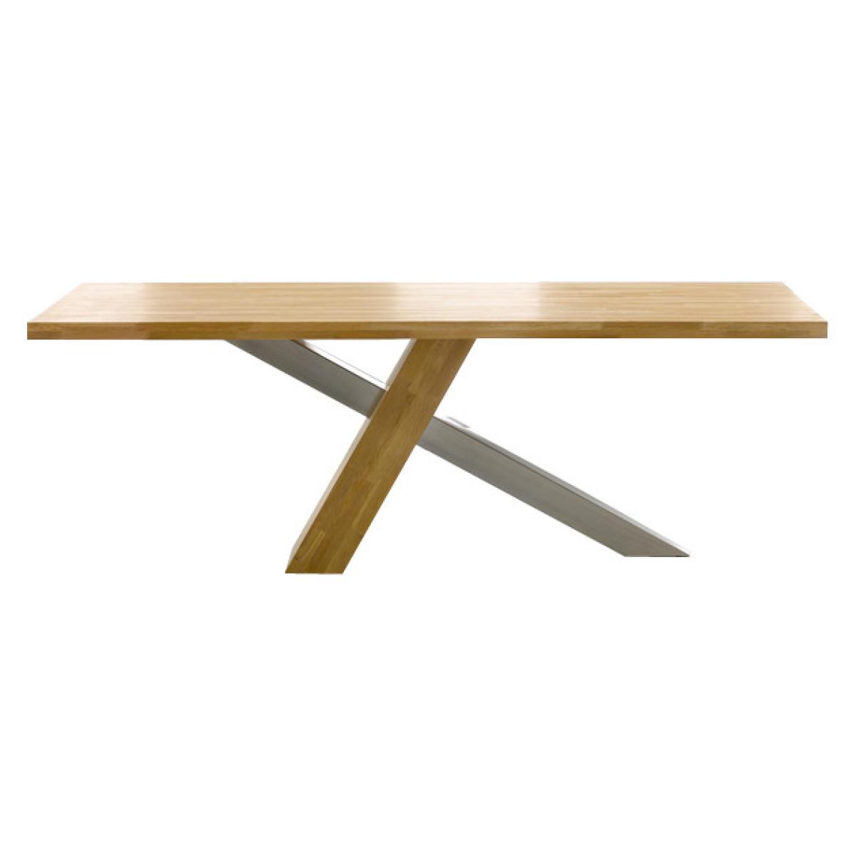 Michigan 180cm Oak and Metal Industrial Dining Table With 8 Grey Beatrix Fabric Chairs – image 12