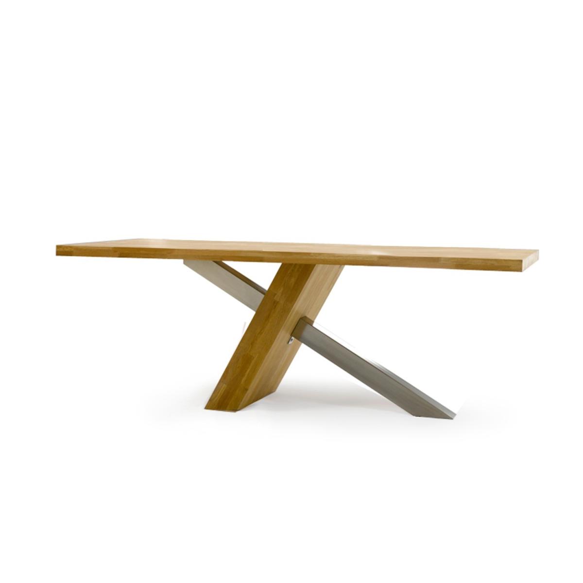 Michigan 180cm Oak and Metal Industrial Dining Table With 8 Grey Beatrix Fabric Chairs – image 6
