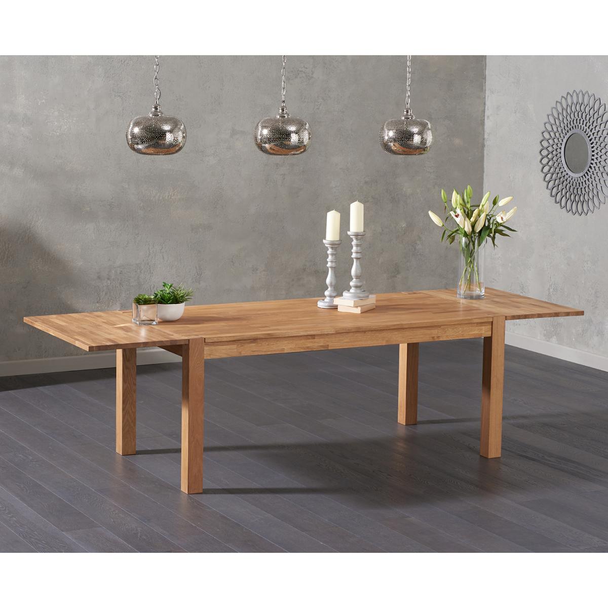 Thetford 180cm Oak Dining Table with 8 Natural Isabella Chairs with Thetford 45cm Oak Extensions – image 4