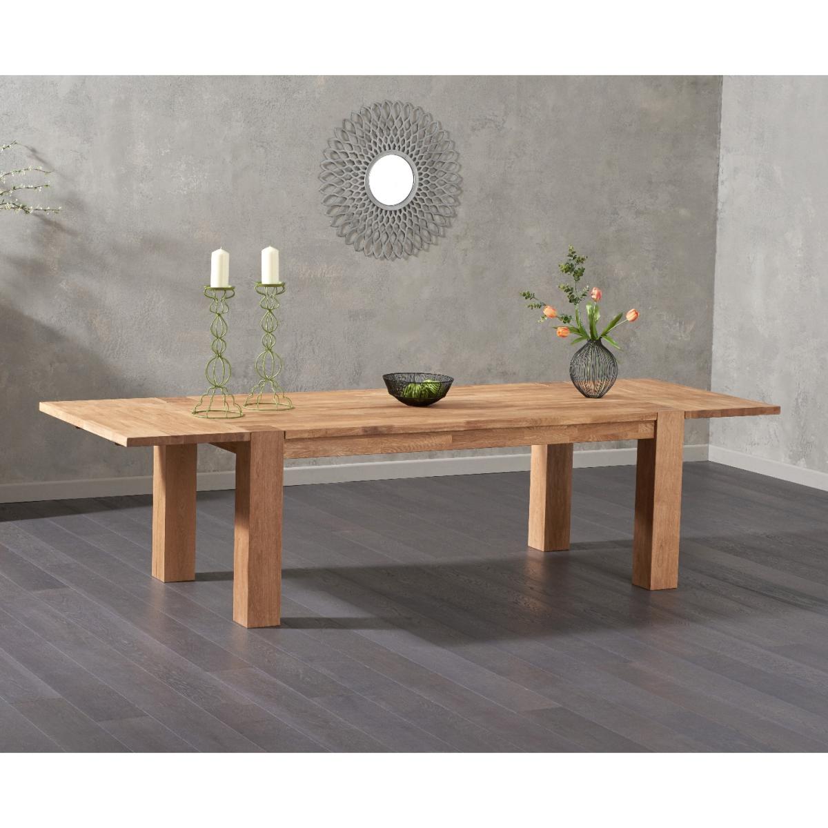 Extending Sheringham 200cm Solid Oak Dining Table With 10 Grey Clara Fabric Chairs – image 3