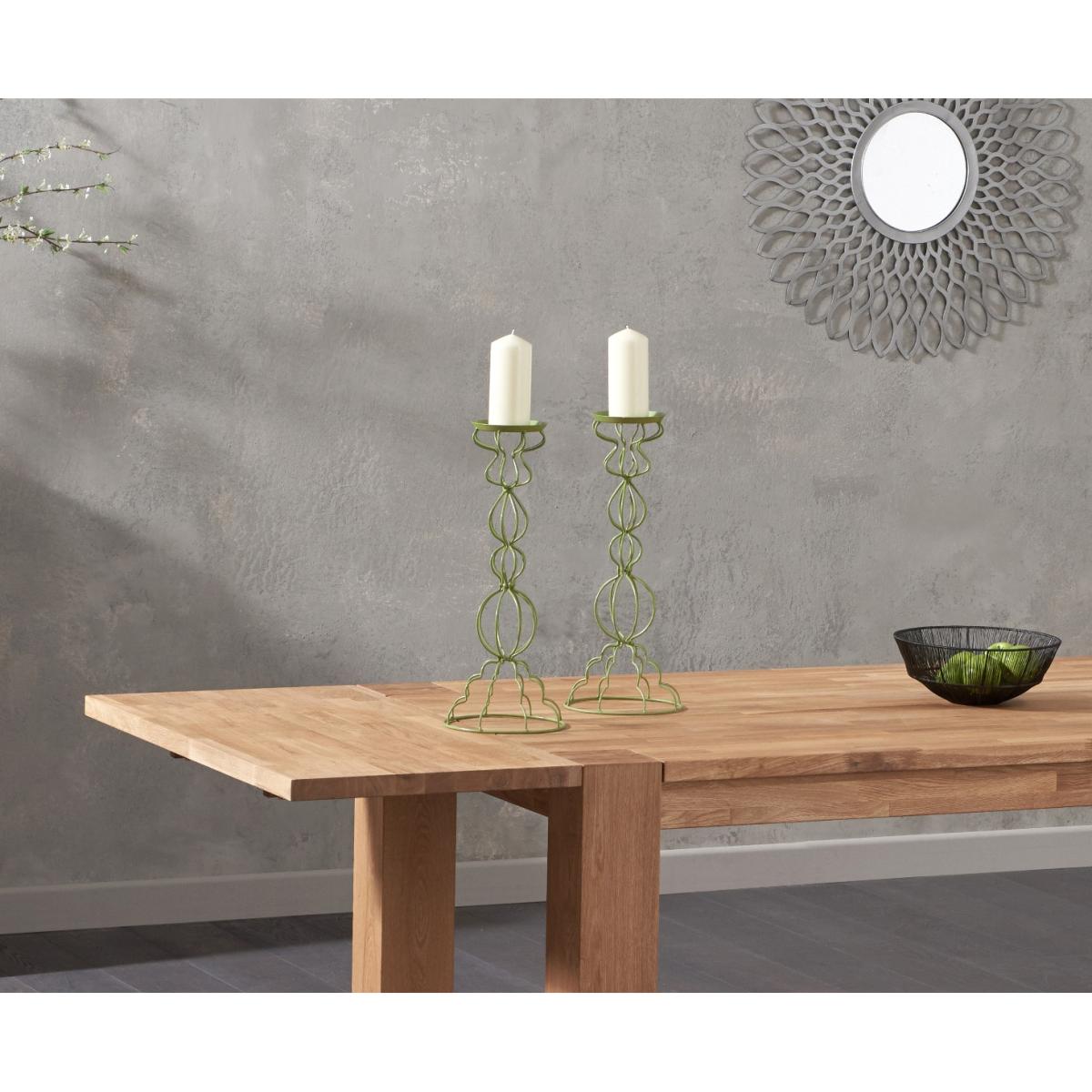 Extending Sheringham 200cm Solid Oak Dining Table With 10 Grey Clara Fabric Chairs – image 4
