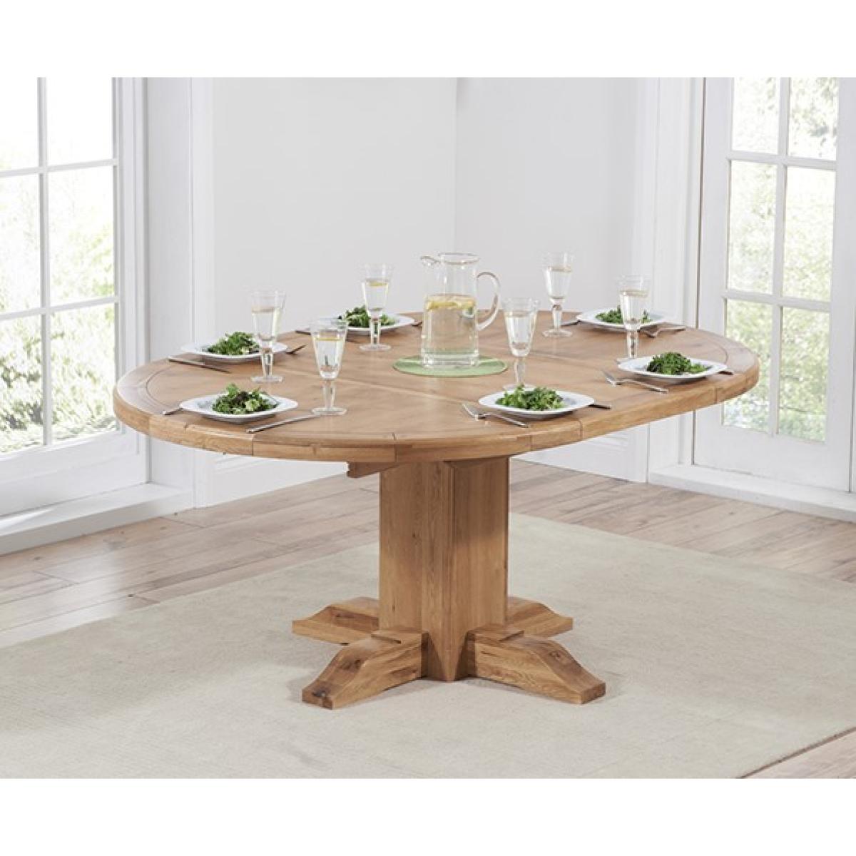 Hemsley Solid Oak Extending Pedestal Dining Table With 4 Grey Keswick Velvet Chairs – image 11