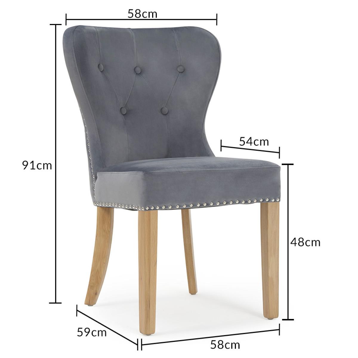 Hemsley Solid Oak Extending Pedestal Dining Table With 4 Grey Keswick Velvet Chairs – image 18