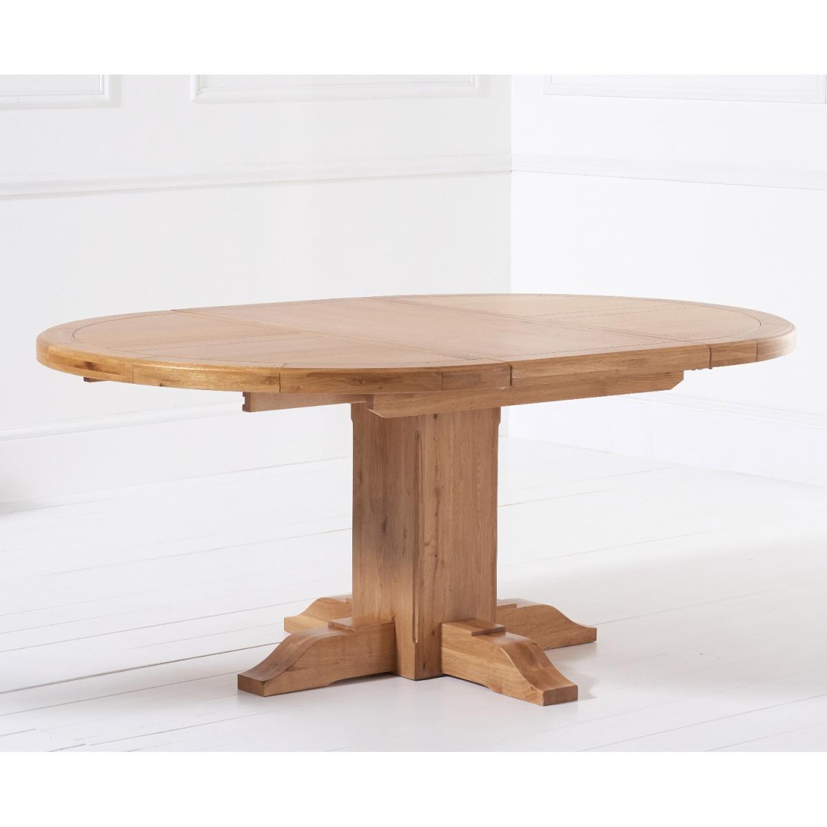 Hemsley Solid Oak Extending Pedestal Dining Table With 4 Grey Keswick Velvet Chairs – image 4