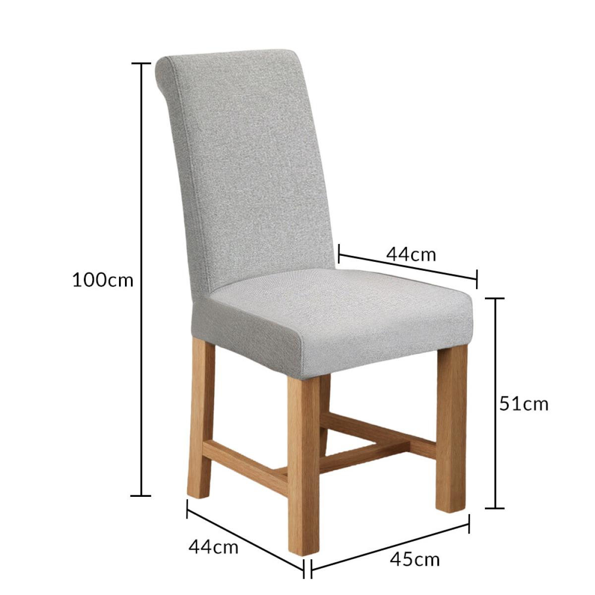 Extending Caversham Oak Oval Dining Table with 8 Grey Scroll Back Chairs – image 79