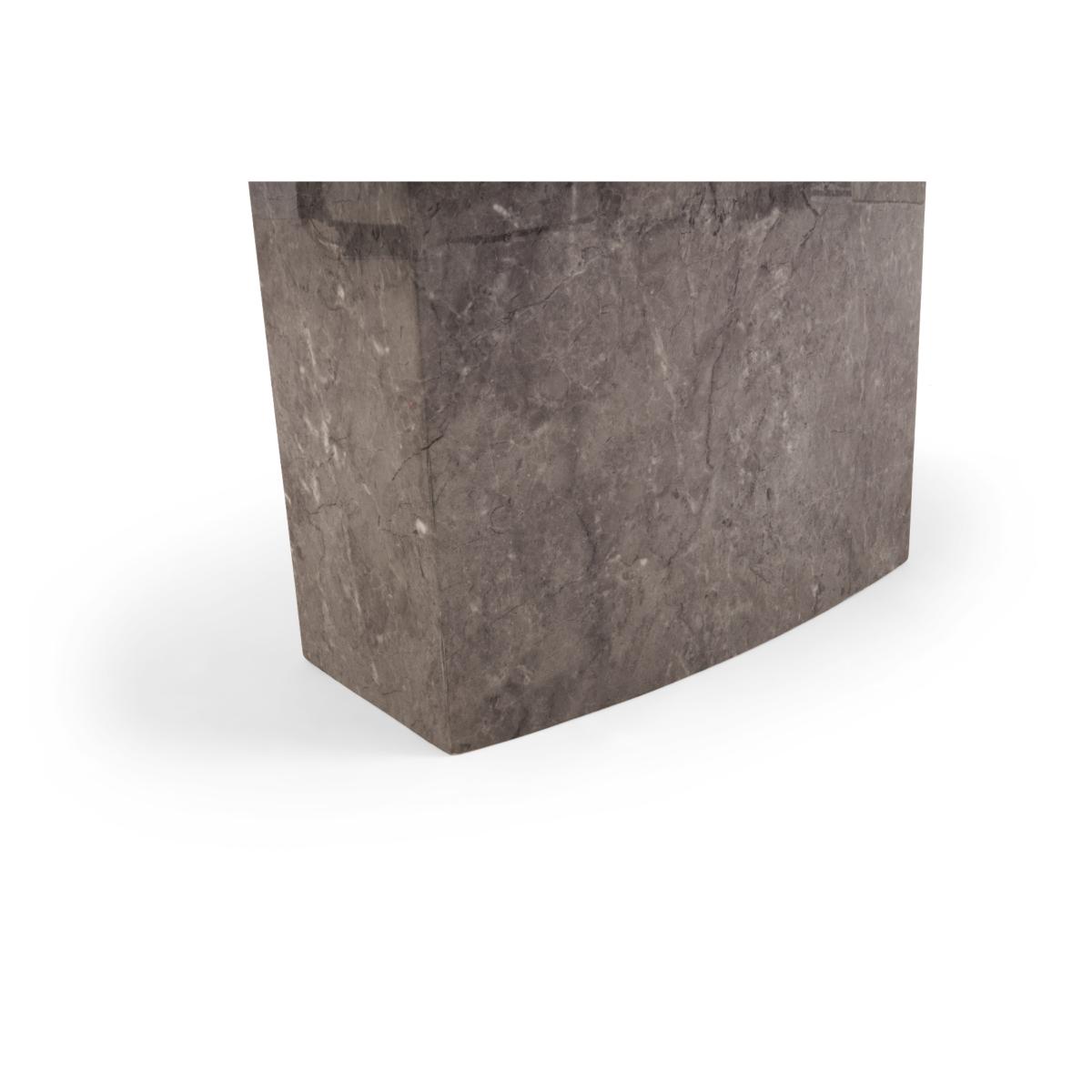Metropolis 160cm Extending Grey Marble Dining Table With 6 Grey Hampstead Faux Leather Chairs – image 8