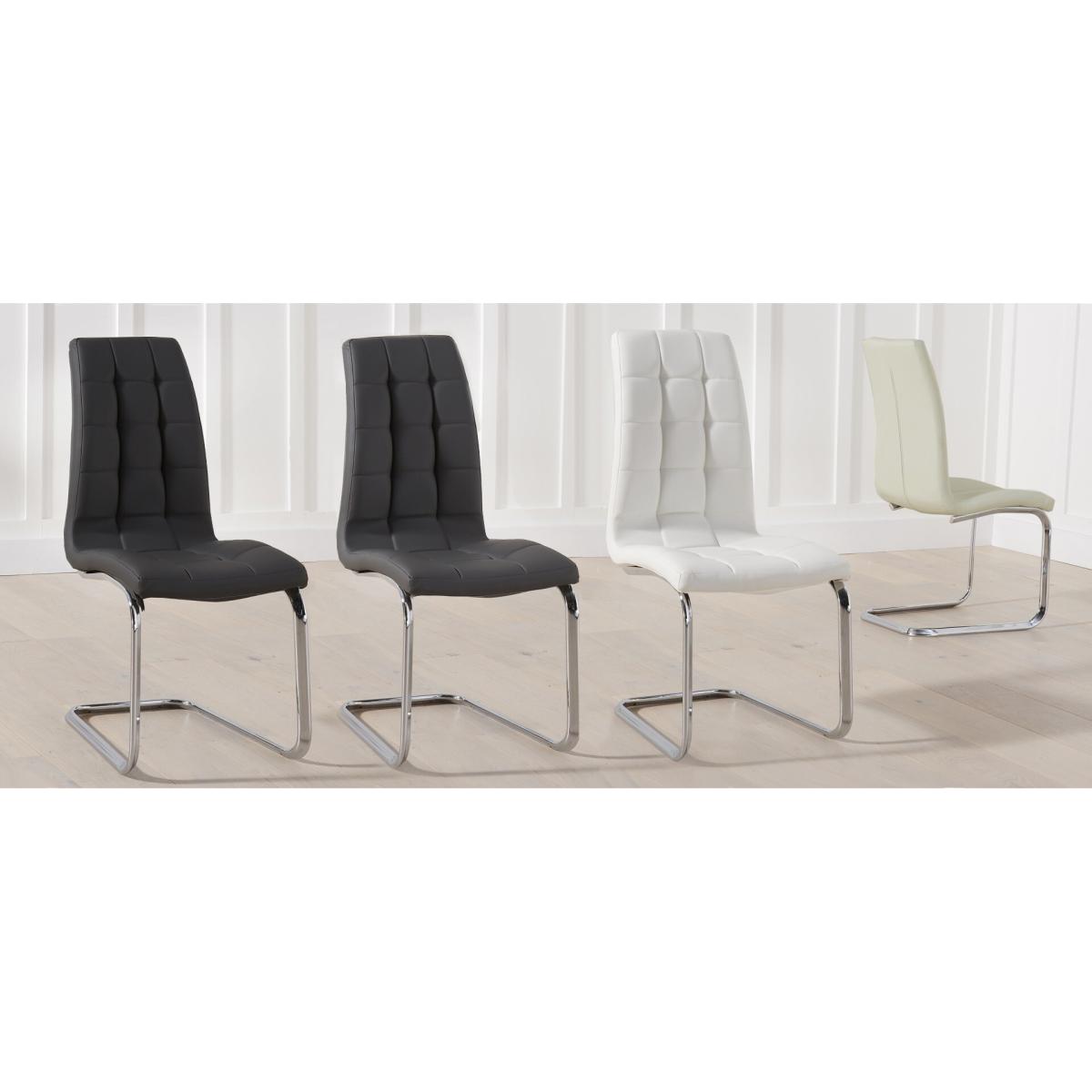 Hans Round 130cm Glass Table With Lorin Faux Leather Chairs - Black, 4 Chairs – image 16