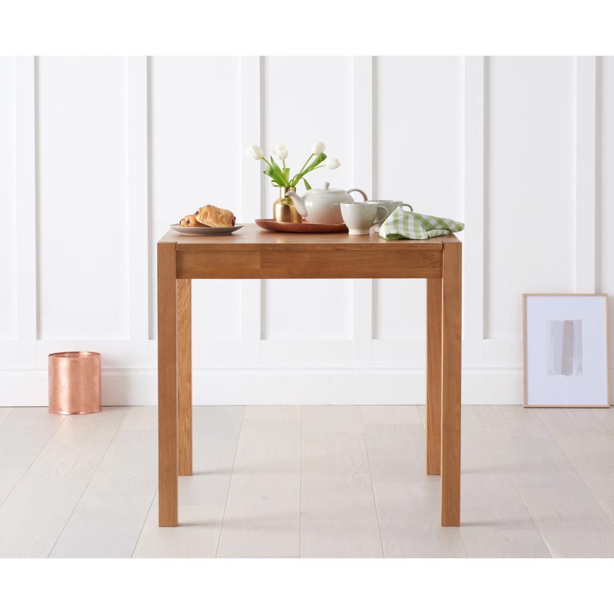 York 80cm Solid Oak Dining Table With 2 Brown Olivia Chairs – image 12