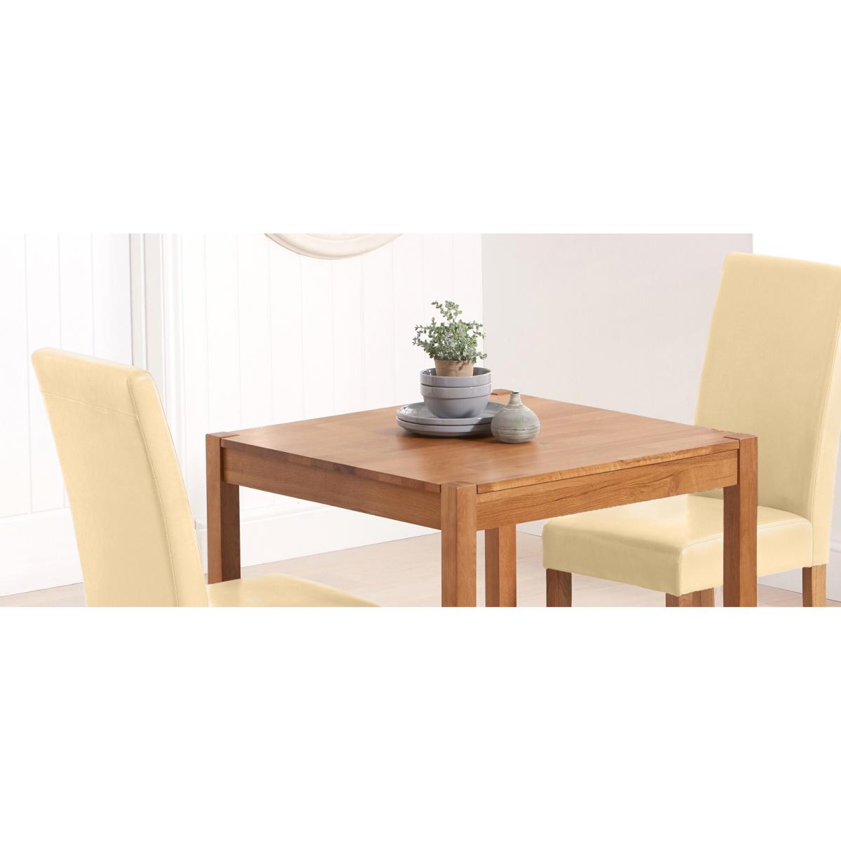 York 80cm Solid Oak Dining Table With 2 Brown Olivia Chairs – image 15