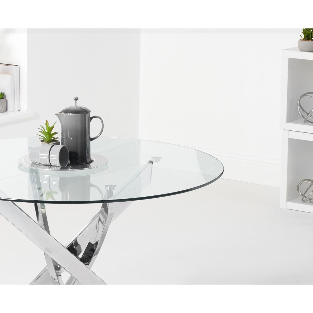 Denver 120cm Glass Dining Table With 6 Grey Melissa Chairs – image 5