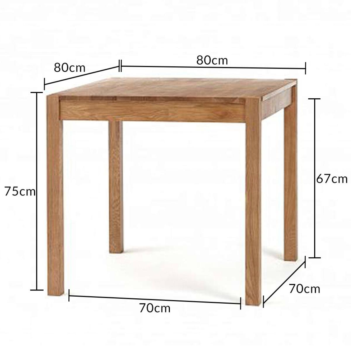 Oxford 80cm Solid Oak Dining Table With 2 Light Grey Orson Fabric Chairs – image 17