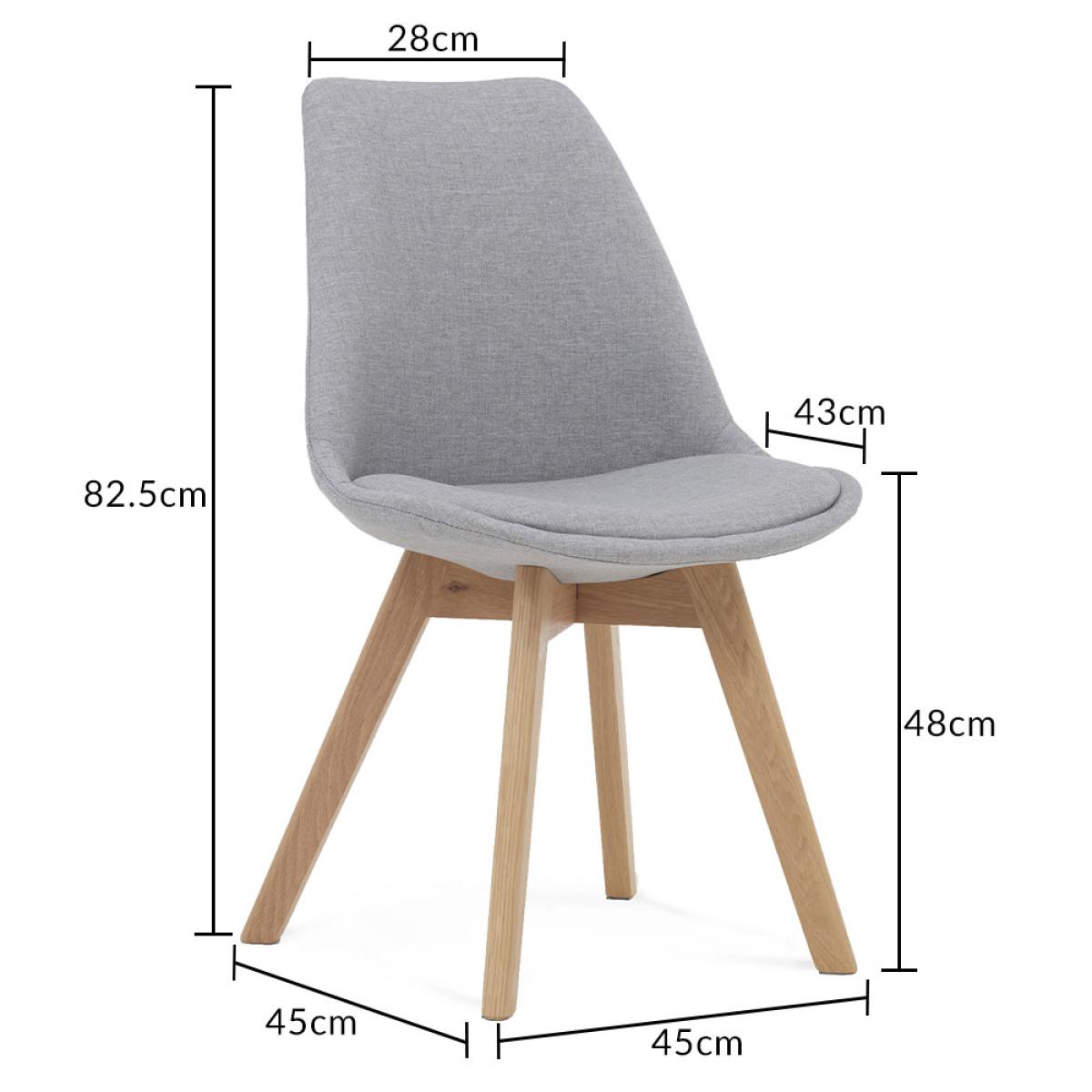 Oxford 80cm Solid Oak Dining Table With 2 Light Grey Orson Fabric Chairs – image 19