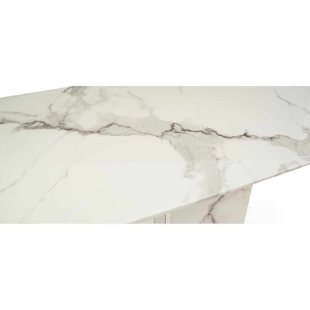 Alicia 180cm White Marble Dining Table With 6 Grey Sophia Chairs – image 18