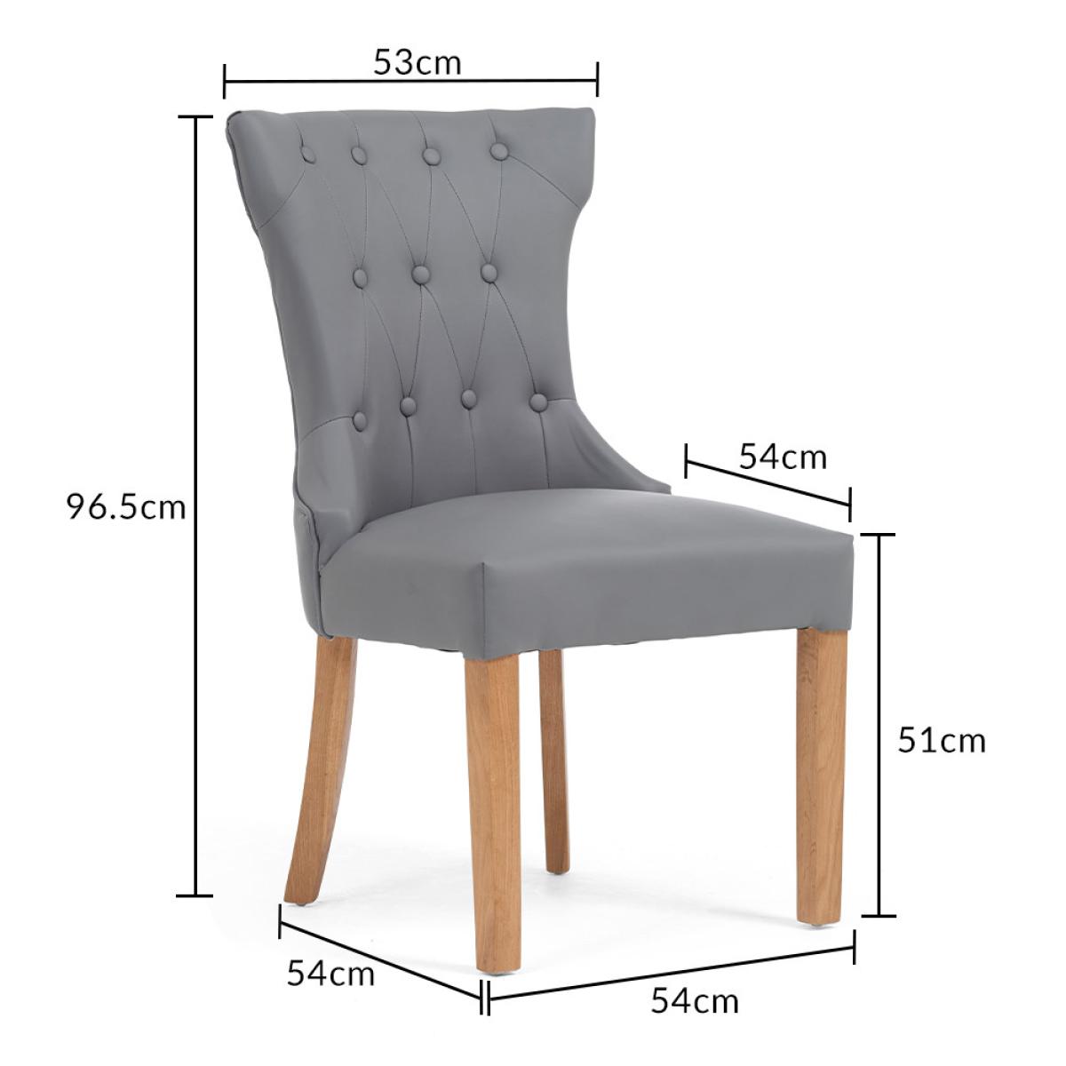 Thetford 150cm Oak Dining Table with Thetford 45cm Oak Extensions with 6 Grey Clara Chairs – image 21
