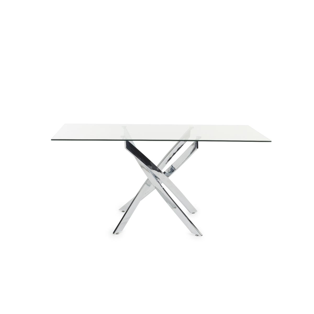 Denver 160cm Rectangular Glass Dining Table with 6 Black Enzo Chairs – image 14