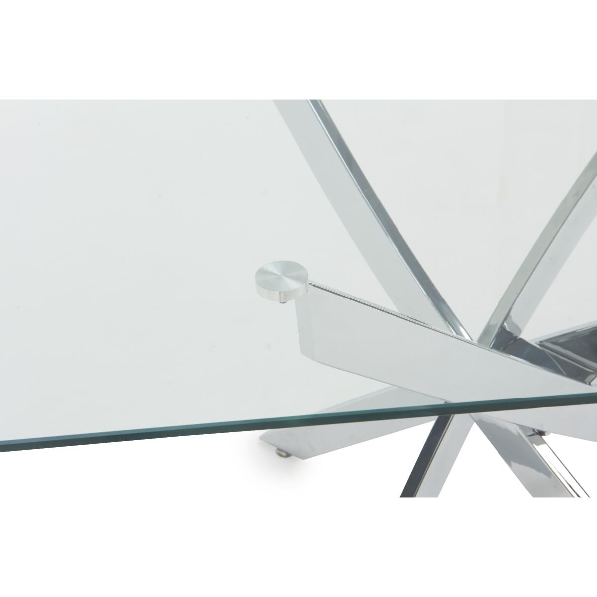 Denver 160cm Rectangular Glass Dining Table with 6 Black Enzo Chairs – image 17