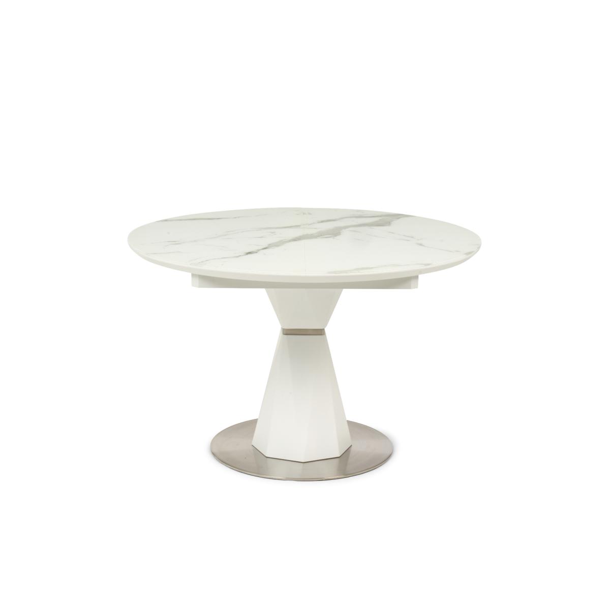 Venosa 120cm Round White Dining Table with 4 Black Aldo Chairs – image 20