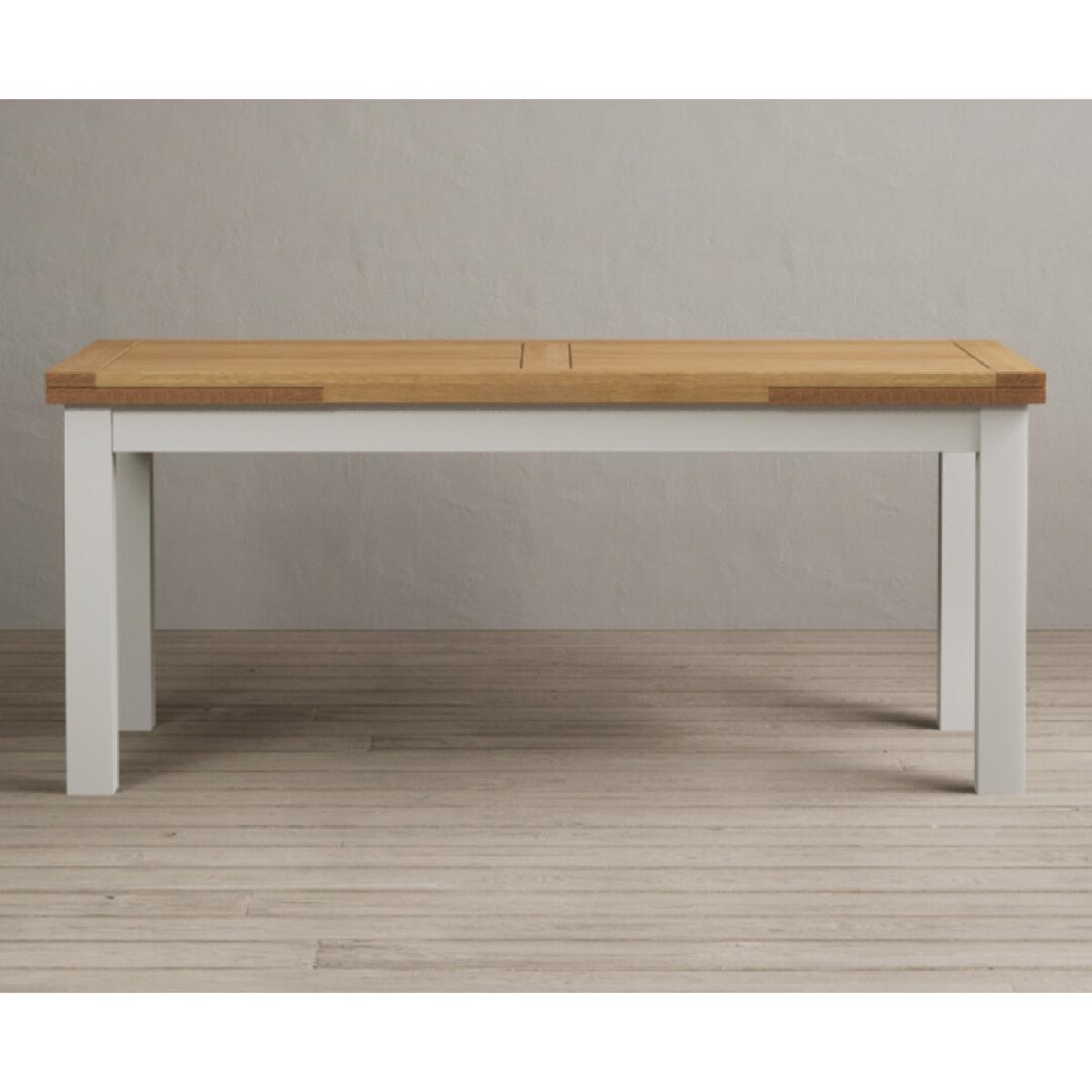 Extending Hampshire 180cm Oak and Signal White Dining Table With 10 Natural Scroll Back Chairs – image 17