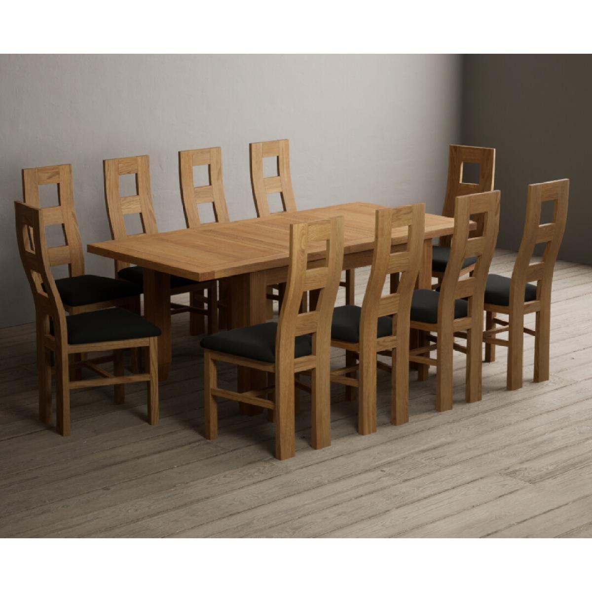 Extending Yateley 130cm Solid Oak Dining Table with 6 Grey Natural Solid Oak Chairs – image 15