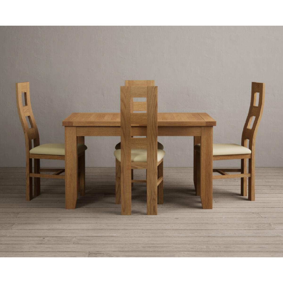 Extending Yateley 130cm Solid Oak Dining Table with 6 Grey Natural Solid Oak Chairs – image 18