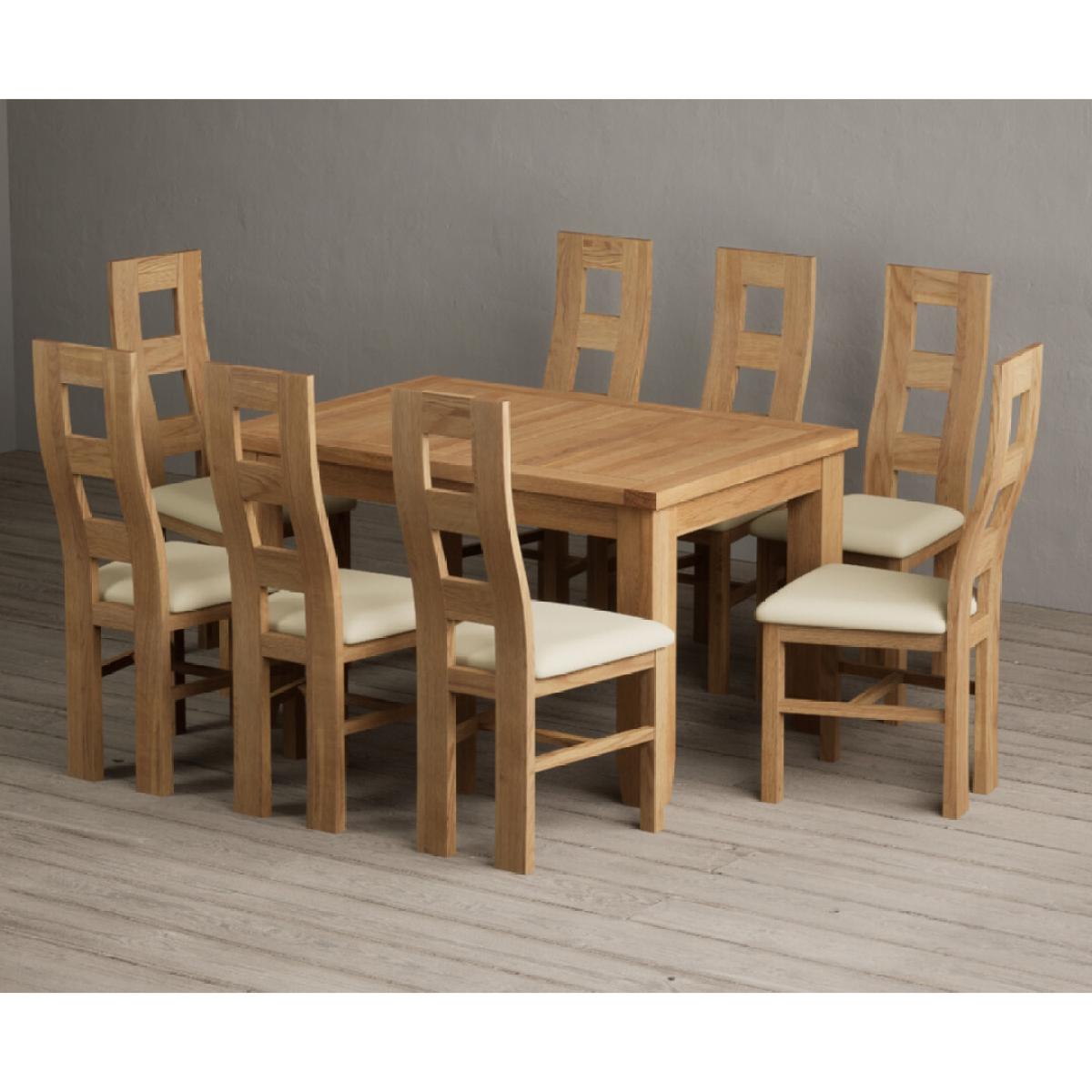 Extending Yateley 130cm Solid Oak Dining Table with 6 Grey Natural Solid Oak Chairs – image 23