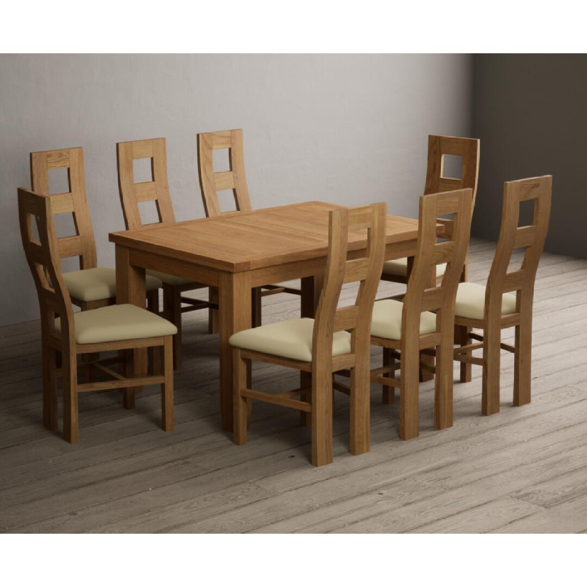 Extending Yateley 130cm Solid Oak Dining Table with 6 Grey Natural Solid Oak Chairs – image 25