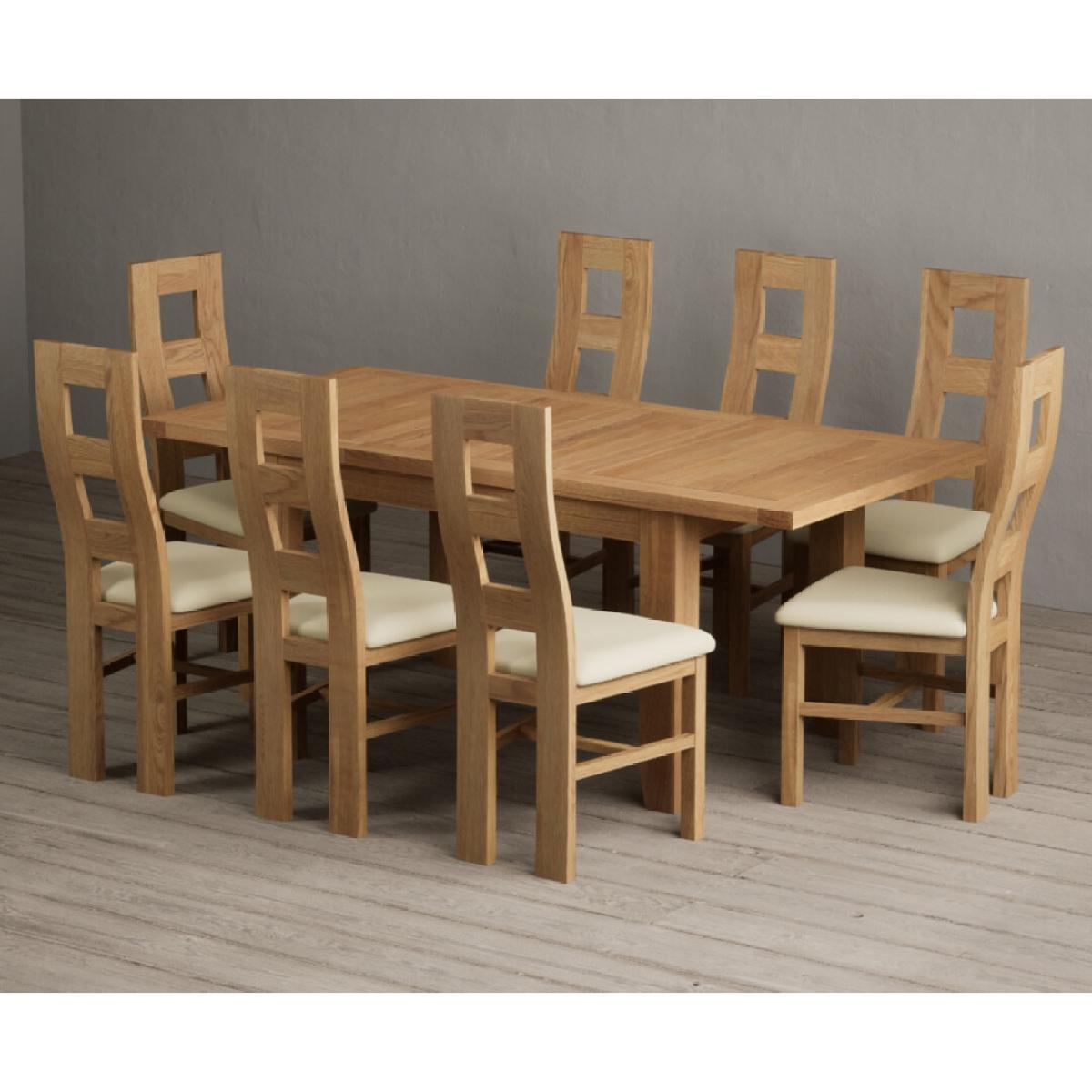 Extending Yateley 130cm Solid Oak Dining Table with 6 Grey Natural Solid Oak Chairs – image 26