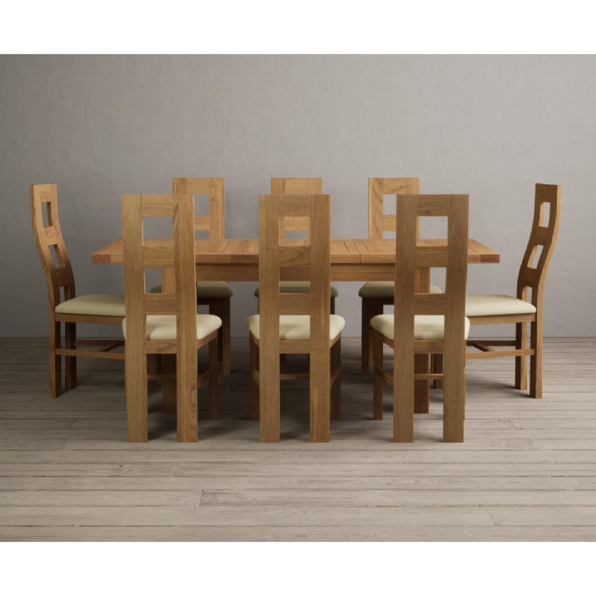 Extending Yateley 130cm Solid Oak Dining Table with 6 Grey Natural Solid Oak Chairs – image 27