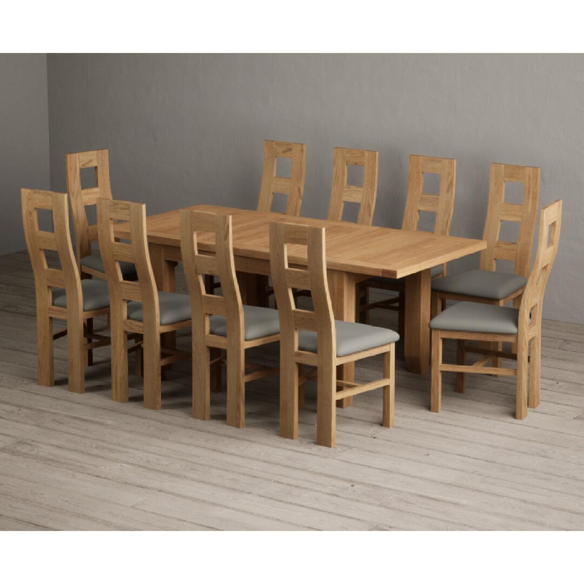 Extending Yateley 130cm Solid Oak Dining Table with 6 Grey Natural Solid Oak Chairs – image 46