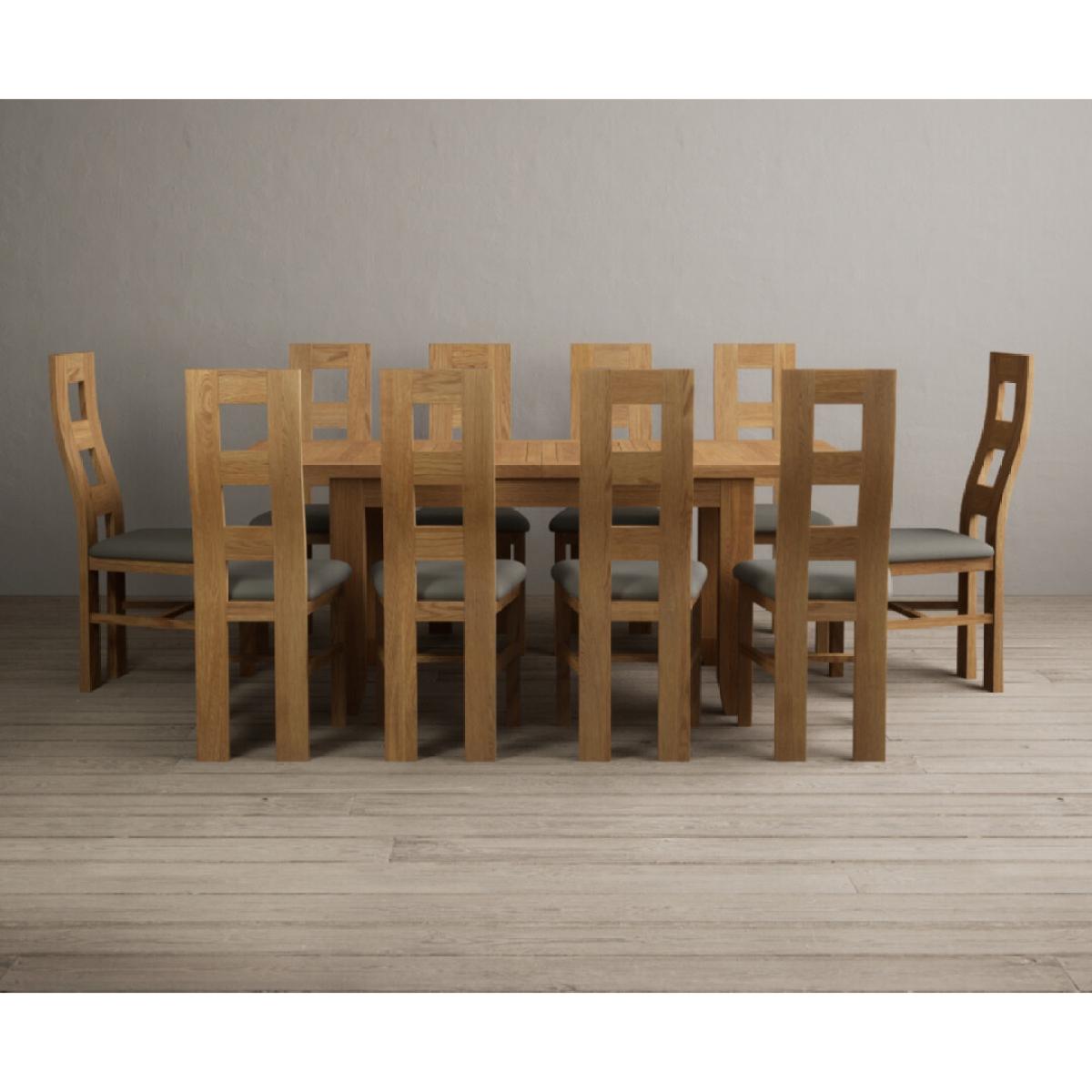 Extending Yateley 130cm Solid Oak Dining Table with 6 Grey Natural Solid Oak Chairs – image 47