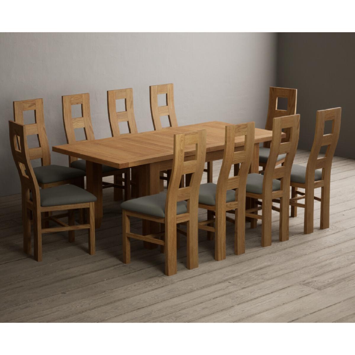 Extending Yateley 130cm Solid Oak Dining Table with 6 Grey Natural Solid Oak Chairs – image 48