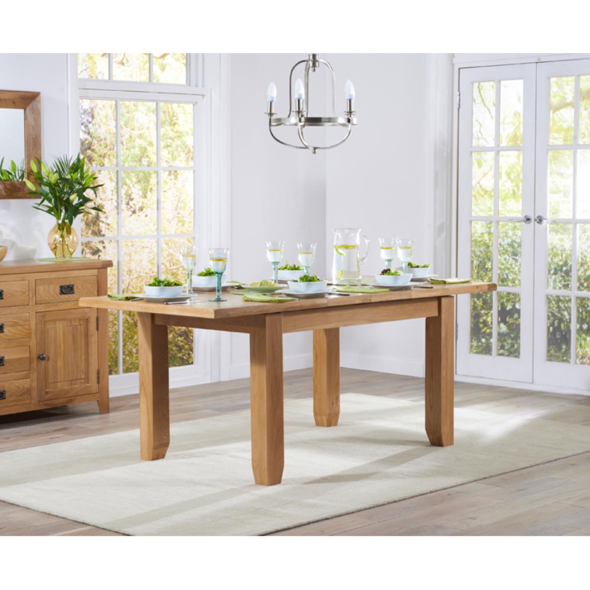 Extending Yateley 130cm Solid Oak Dining Table with 6 Grey Natural Solid Oak Chairs – image 60
