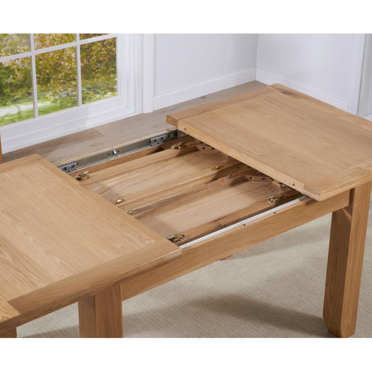 Extending Yateley 130cm Solid Oak Dining Table with 6 Grey Natural Solid Oak Chairs – image 66