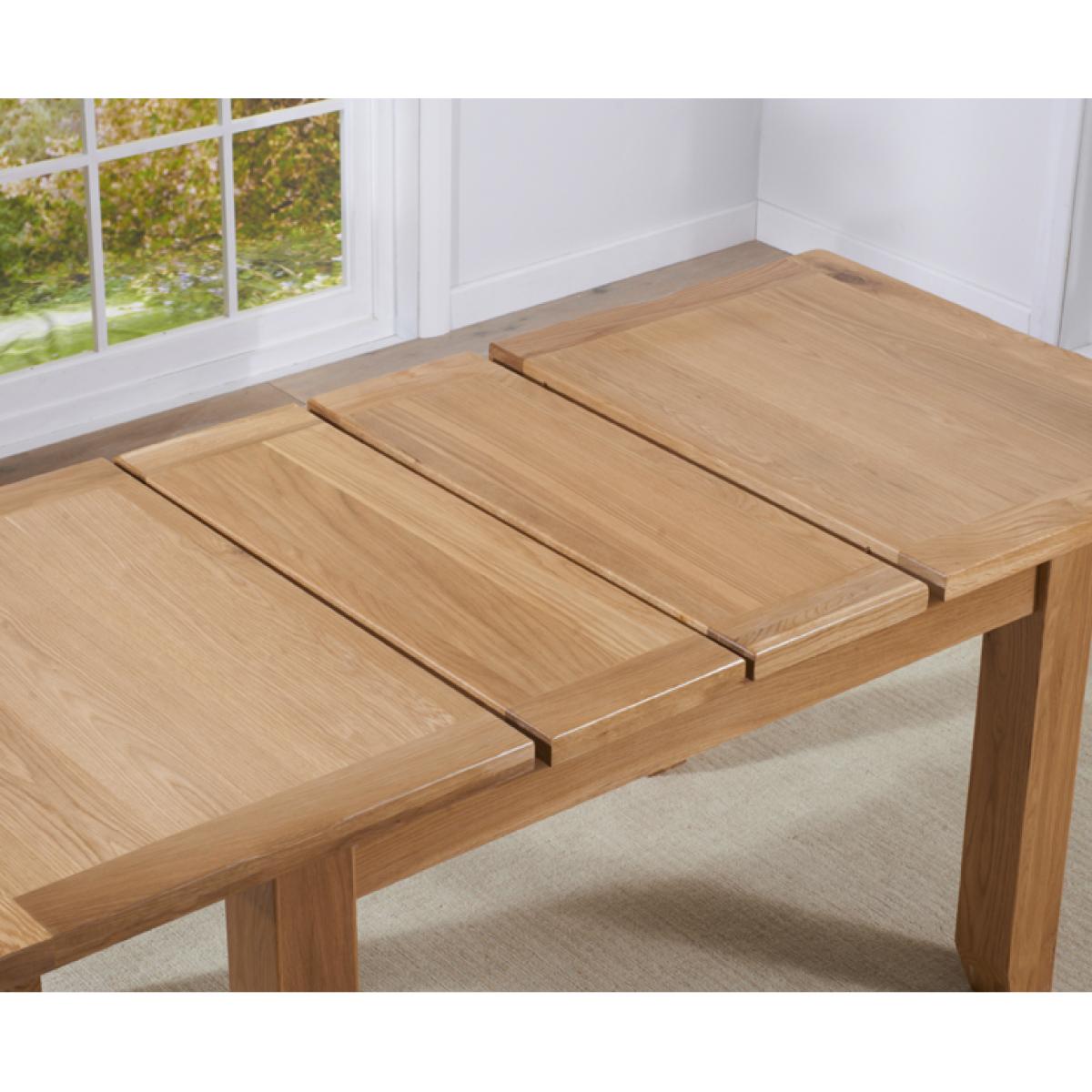 Extending Yateley 130cm Solid Oak Dining Table with 6 Grey Natural Solid Oak Chairs – image 67