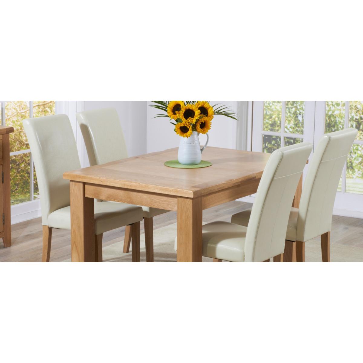 Extending Yateley 130cm Solid Oak Dining Table with 6 Grey Natural Solid Oak Chairs – image 68