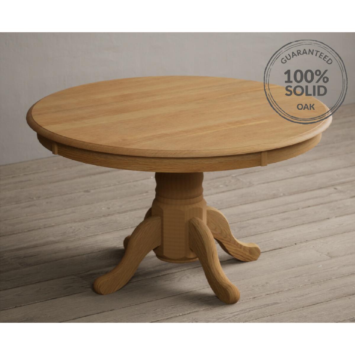 Hertford 120cm Fixed Top Solid Oak Dining Table with 6 Natural  Chairs – image 16