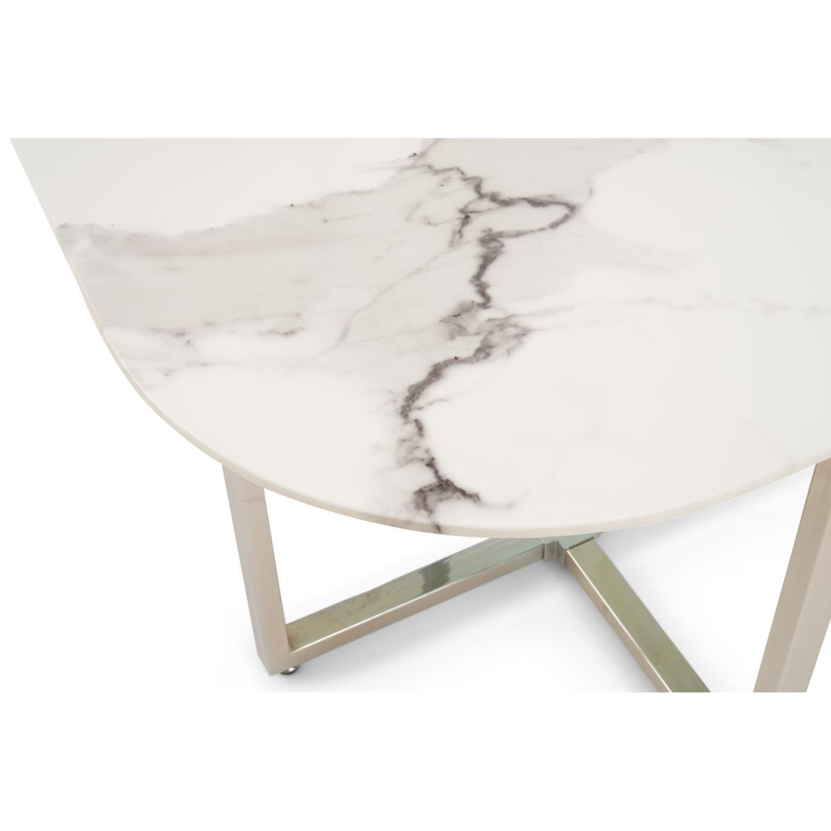 Algarve White Marble Stowaway Dining Table with Grey High Back Stools - Grey, 4 Chairs – image 7