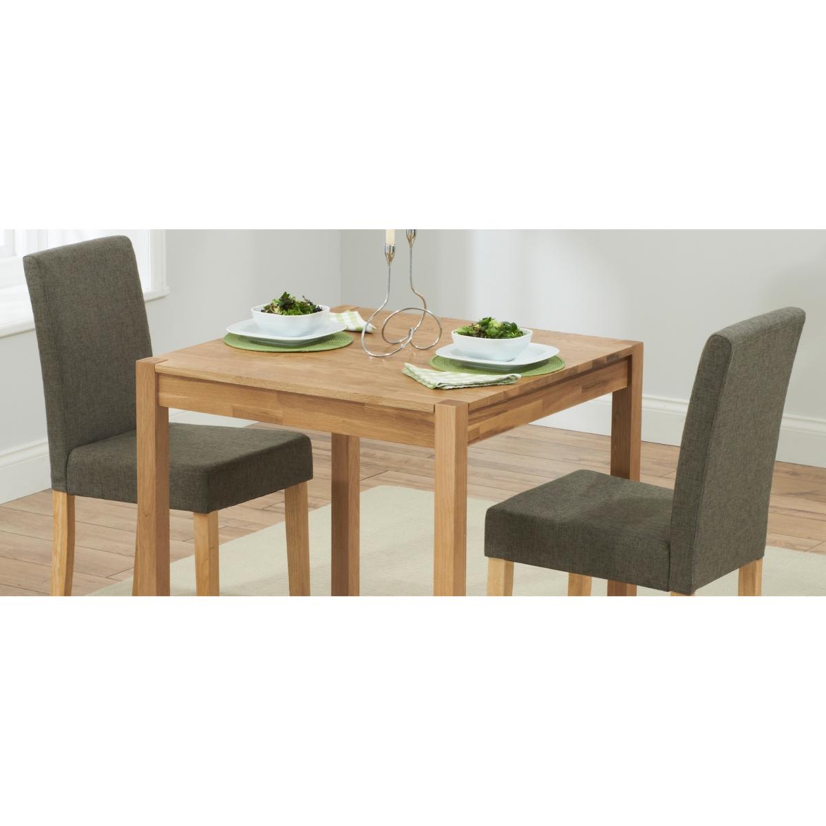 Oxford 80cm Solid Oak Dining Table With 4 Mink Orson Faux Leather Chairs – image 17