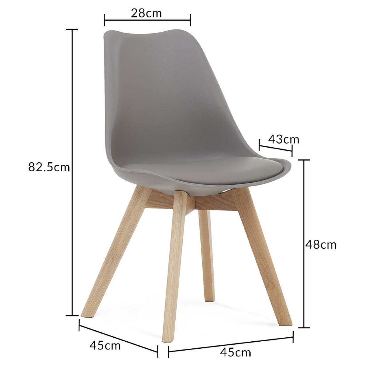 Oxford 80cm Solid Oak Dining Table With 4 Mink Orson Faux Leather Chairs – image 21