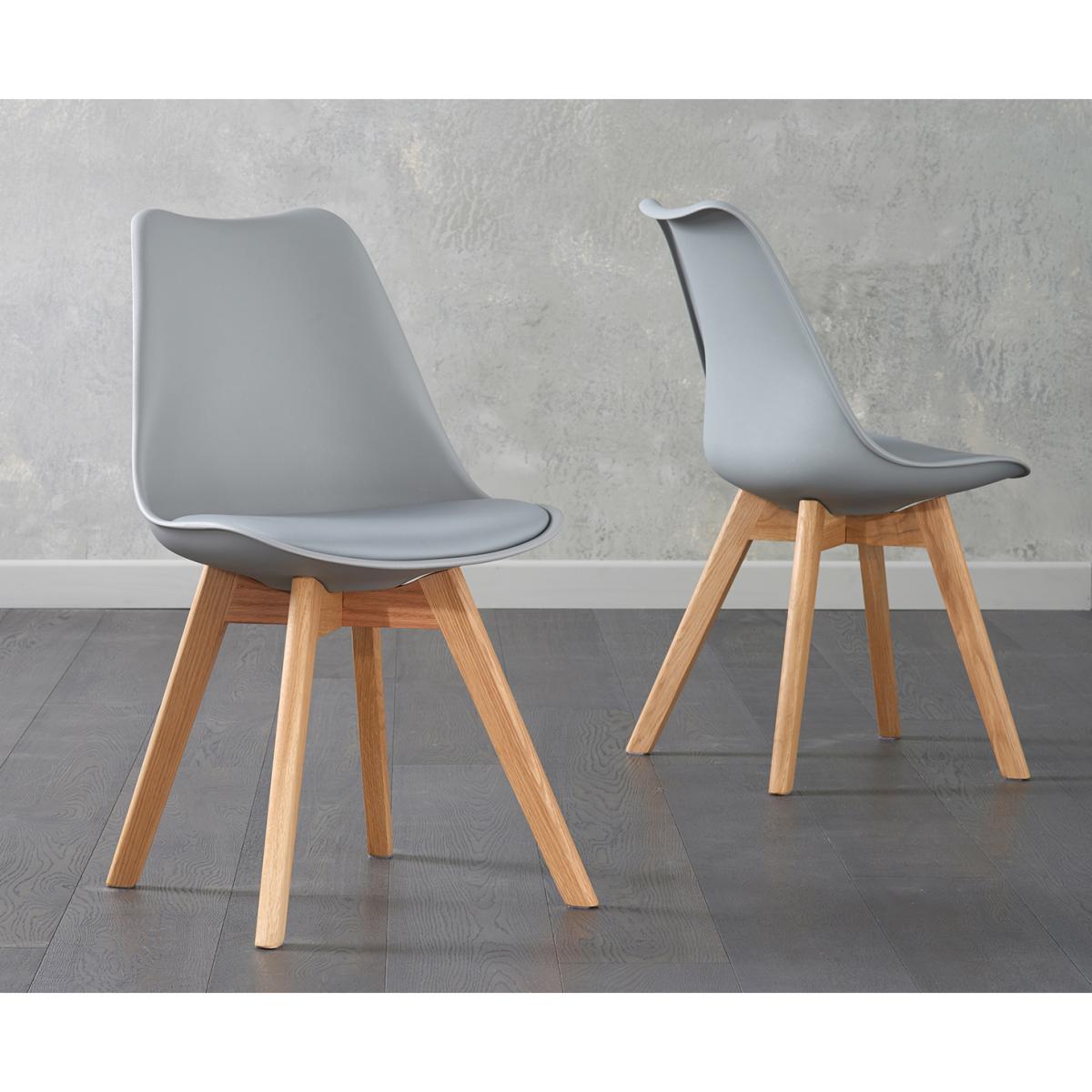 Oxford 80cm Solid Oak Dining Table With 4 Mink Orson Faux Leather Chairs – image 5