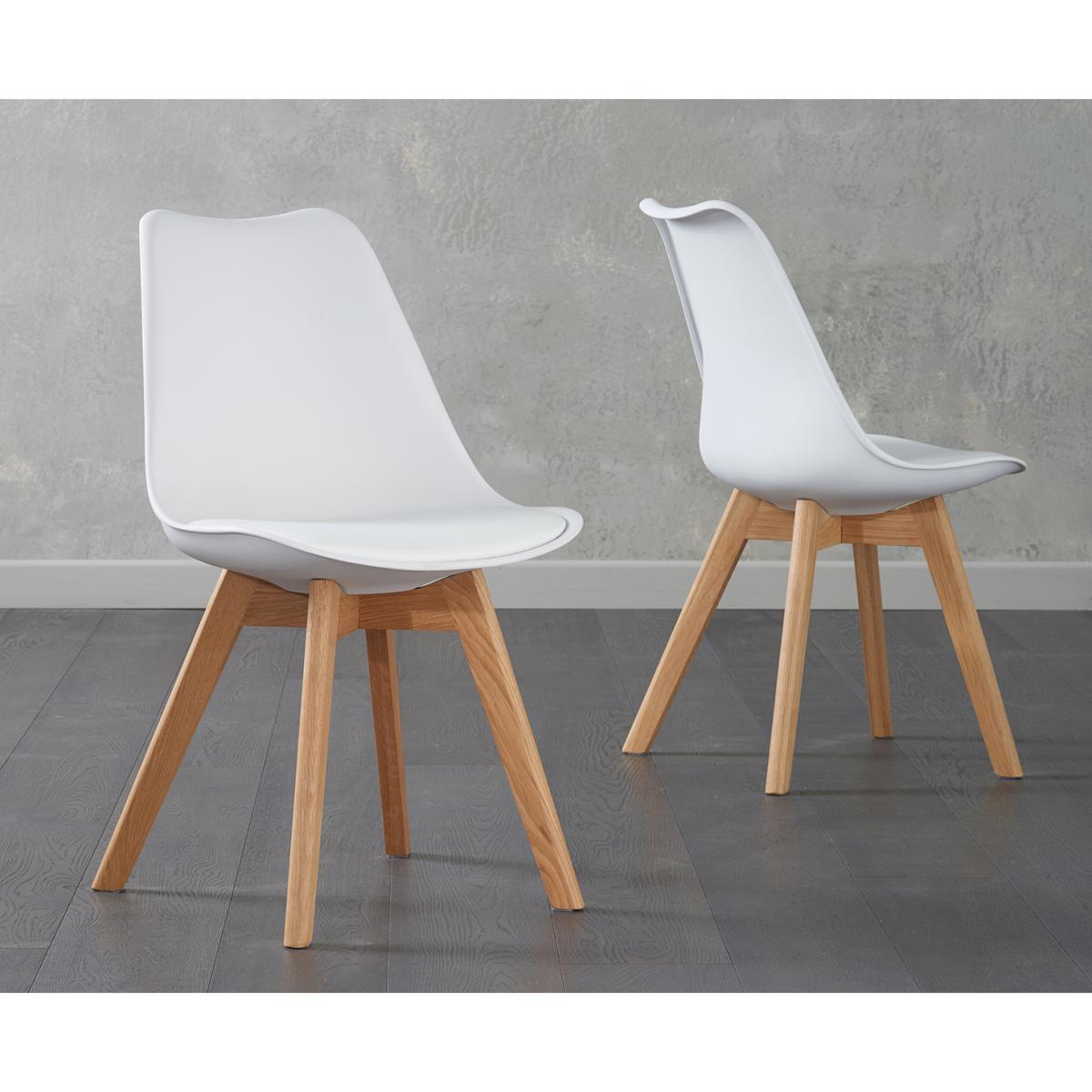Oxford 80cm Solid Oak Dining Table With 4 Mink Orson Faux Leather Chairs – image 6