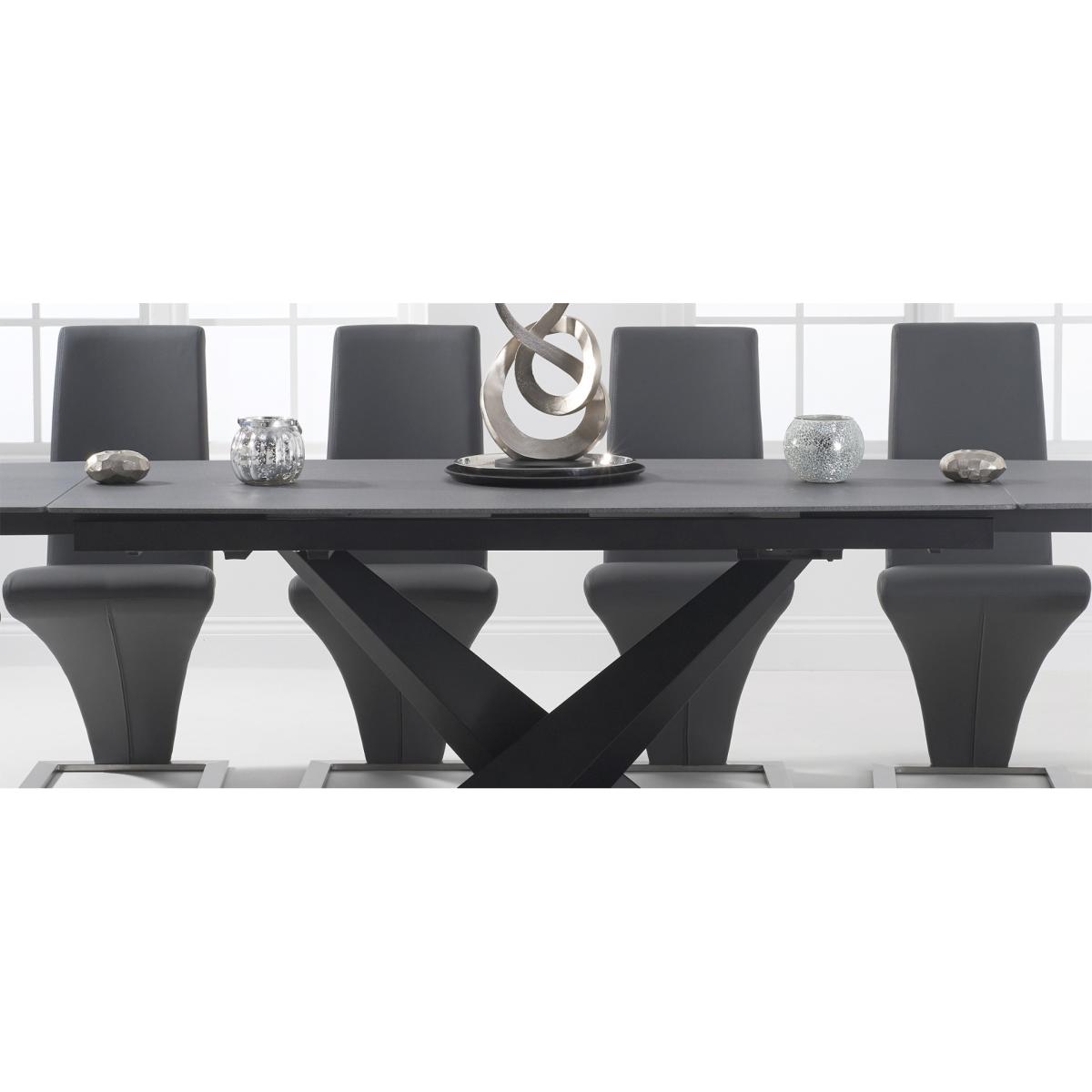 Jacob 180cm Extending Grey Stone Table With 10 Grey Hampstead Z Chairs – image 10