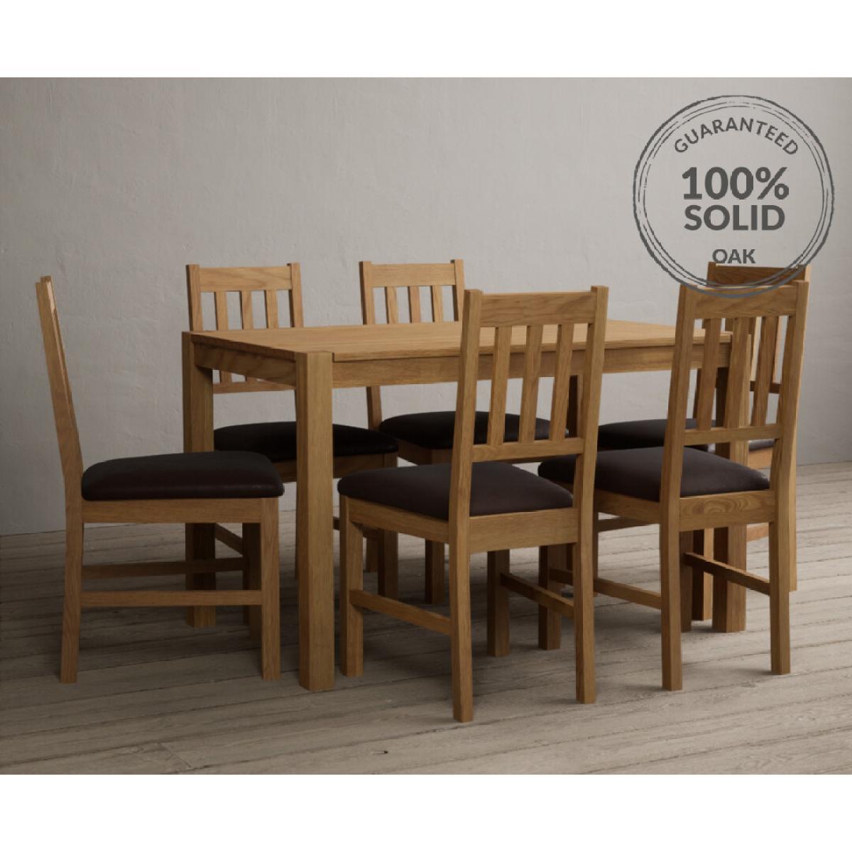 York 120cm Solid Oak Dining Table With 6 Oak York Chairs – image 2