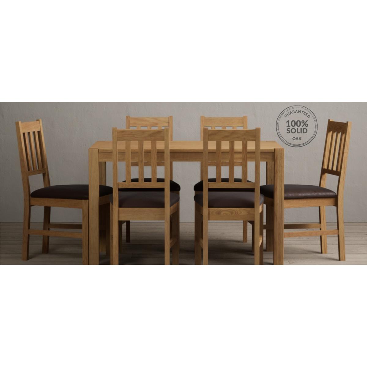York 120cm Solid Oak Dining Table With 6 Oak York Chairs – image 13