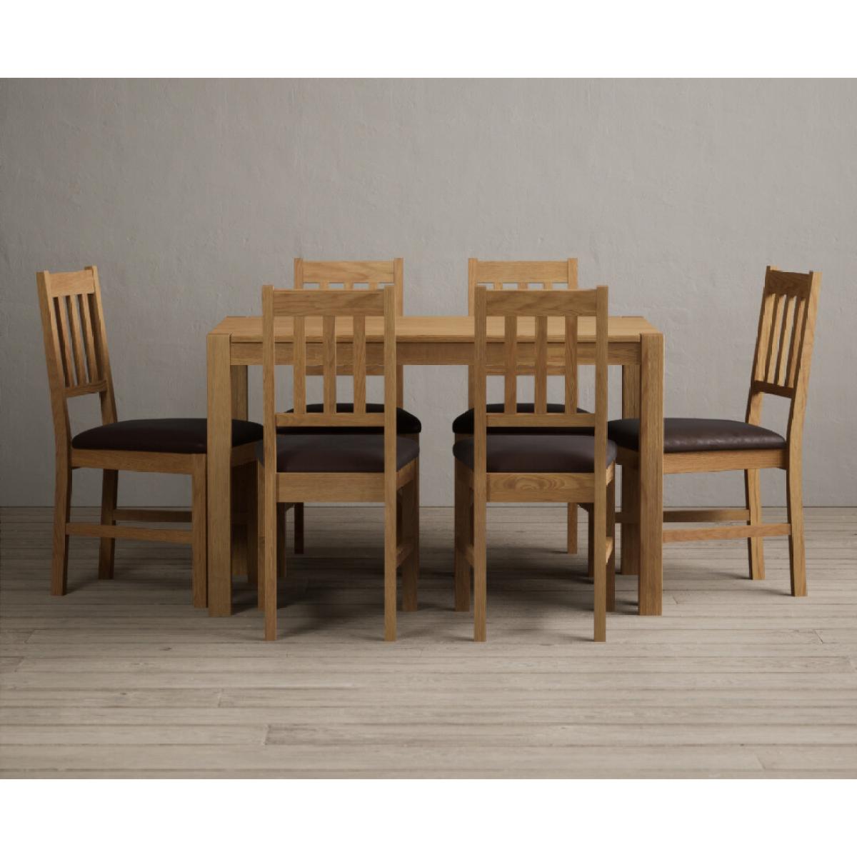 York 120cm Solid Oak Dining Table With 6 Oak York Chairs – image 3