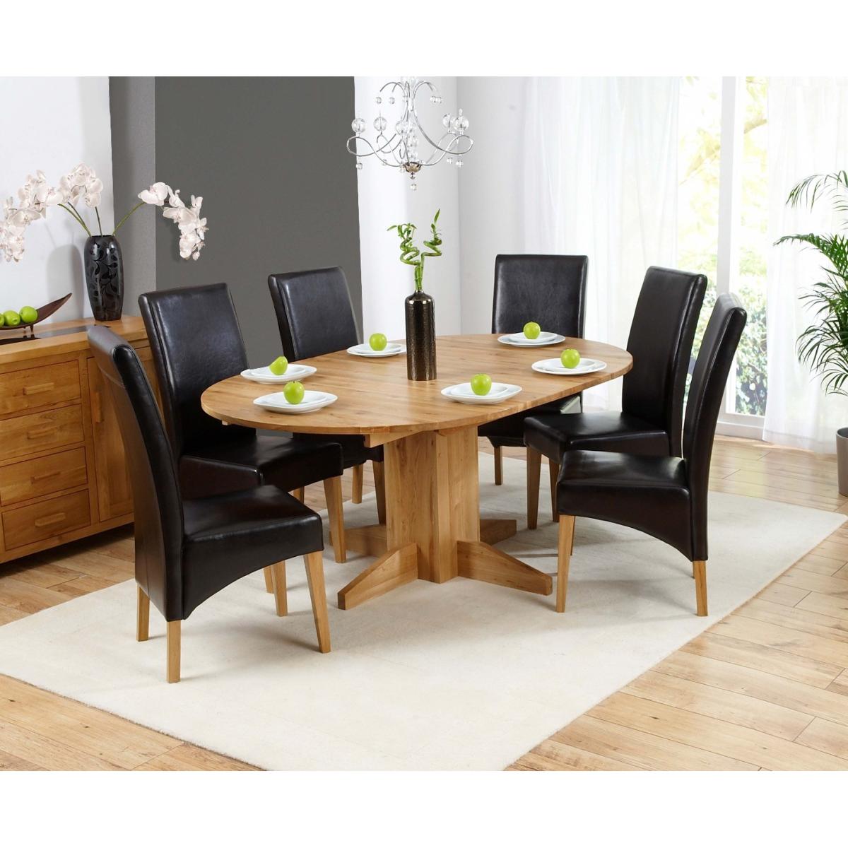 Dorchester 120cm Solid Oak Round Extending Dining Table with Cannes Chairs - Grey, 4 Chairs – image 3