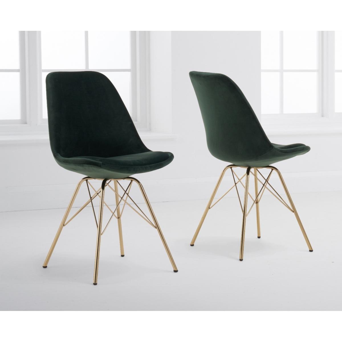 Atlanta 120cm White High Gloss Table with Celine Gold Legs Velvet Chairs - Grey, 4 Chairs – image 10