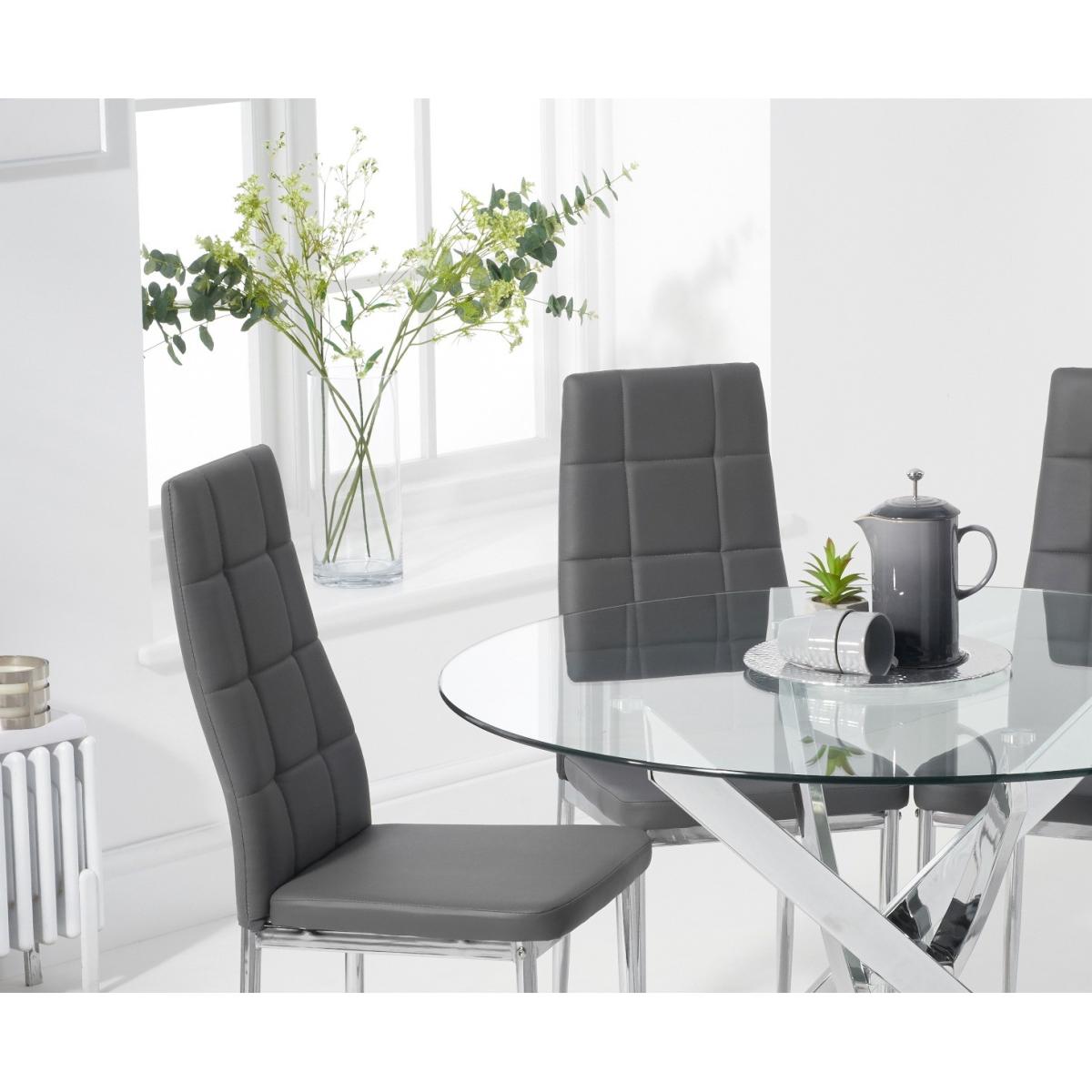 Denver 120cm Glass Dining Table With 6 Grey Catalina Chairs – image 2