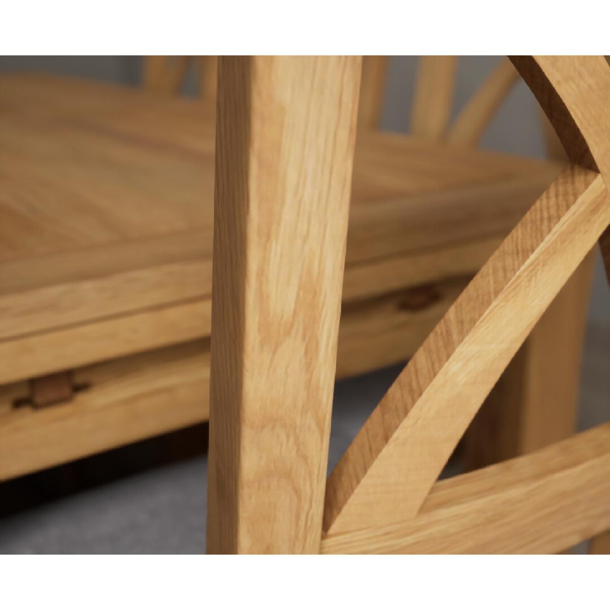 Extending Buxton 180cm Solid Oak Dining Table with 12 Linen Natural Solid Oak Chairs – image 13